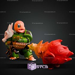 Charmander Salamander Mashup Life Size STL Files