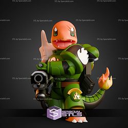 Charmander Salamander Mashup Life Size STL Files