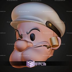 Cosplay STL Files Popeye Head
