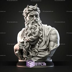 Mini Bust Character Collection STL Moses Michelangelo