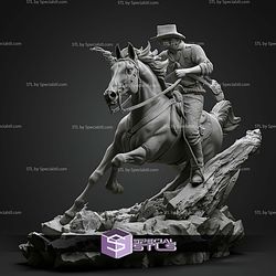 Arthur Morgan on Horse 325mm STL Files