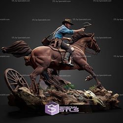 Arthur Morgan on Horse 325mm STL Files