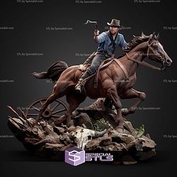 Arthur Morgan on Horse 325mm STL Files