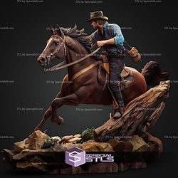 Arthur Morgan on Horse 325mm STL Files