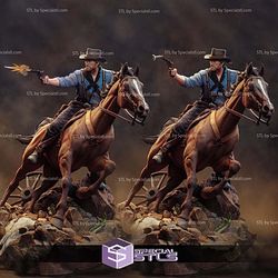 Arthur Morgan on Horse 325mm STL Files