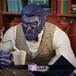 Beast X Men Reading Book STL Files