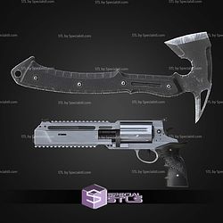 Cosplay STL Files Residual Evil 9 Magnum and Hatchet