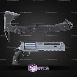Cosplay STL Files Residual Evil 9 Magnum and Hatchet
