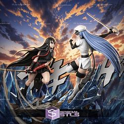 Akame Vs Esdeath Battle 360mm STL Files