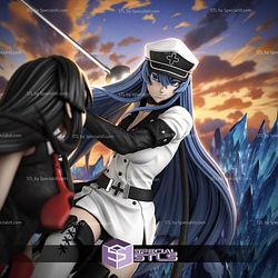 Akame Vs Esdeath Battle 360mm STL Files