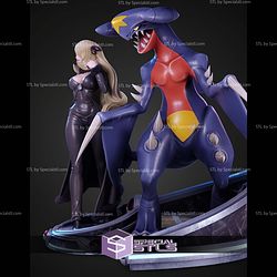 Cynthia And Garchomp 1 6 STL Files