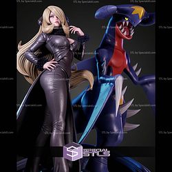 Cynthia And Garchomp 1 6 STL Files