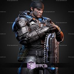 Marcus Fenix Portrait Bust 350mm STL Files