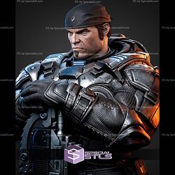 Marcus Fenix Portrait Bust 350mm STL Files