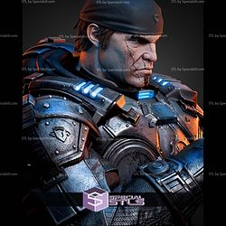 Marcus Fenix Portrait Bust 350mm STL Files
