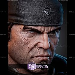 Marcus Fenix Portrait Bust 350mm STL Files