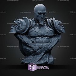 Young Spartan Kratos Throne Bust STL Files
