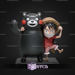Kumamon And Luffy 185mm STL Files