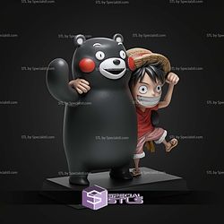 Kumamon And Luffy 185mm STL Files