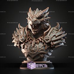 Mini Fantasy STL Collection Dragon Warrior Bust