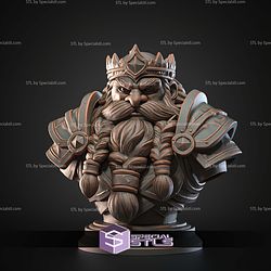 Mini Fantasy STL Collection Dwarf King Bust