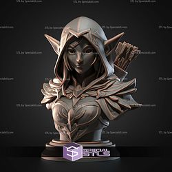 Mini Fantasy STL Collection Elf Ranger Bust