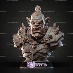 Mini Fantasy STL Collection Orc Warlord Bust