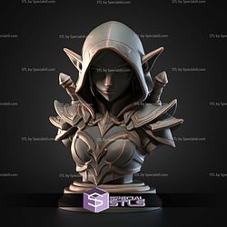Mini Fantasy STL Collection Shadow Elf Bust