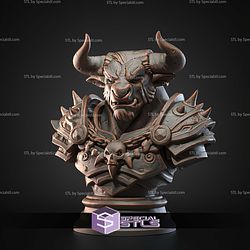 Mini Fantasy STL Collection Tauren Warrior Bust
