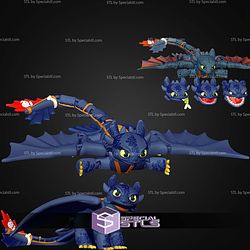 Super Basic STL Flexi Toothless Color 3D Print