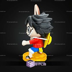Super Basic STL Labubu Luffy Multipart