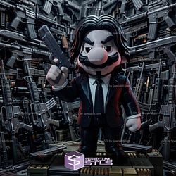 Super Basic STL Mario John Wick Multipart