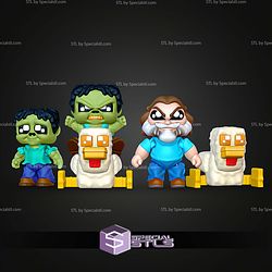 Super Basic STL Minecraft Movie Minis Pack Multicolor
