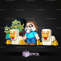 Super Basic STL Minecraft Movie Minis Pack Multicolor