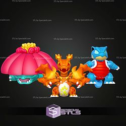 Super Basic STL Pokemon Starters Mini Pack MultiColor