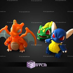 Super Basic STL Pokemon Starters Mini Pack MultiColor