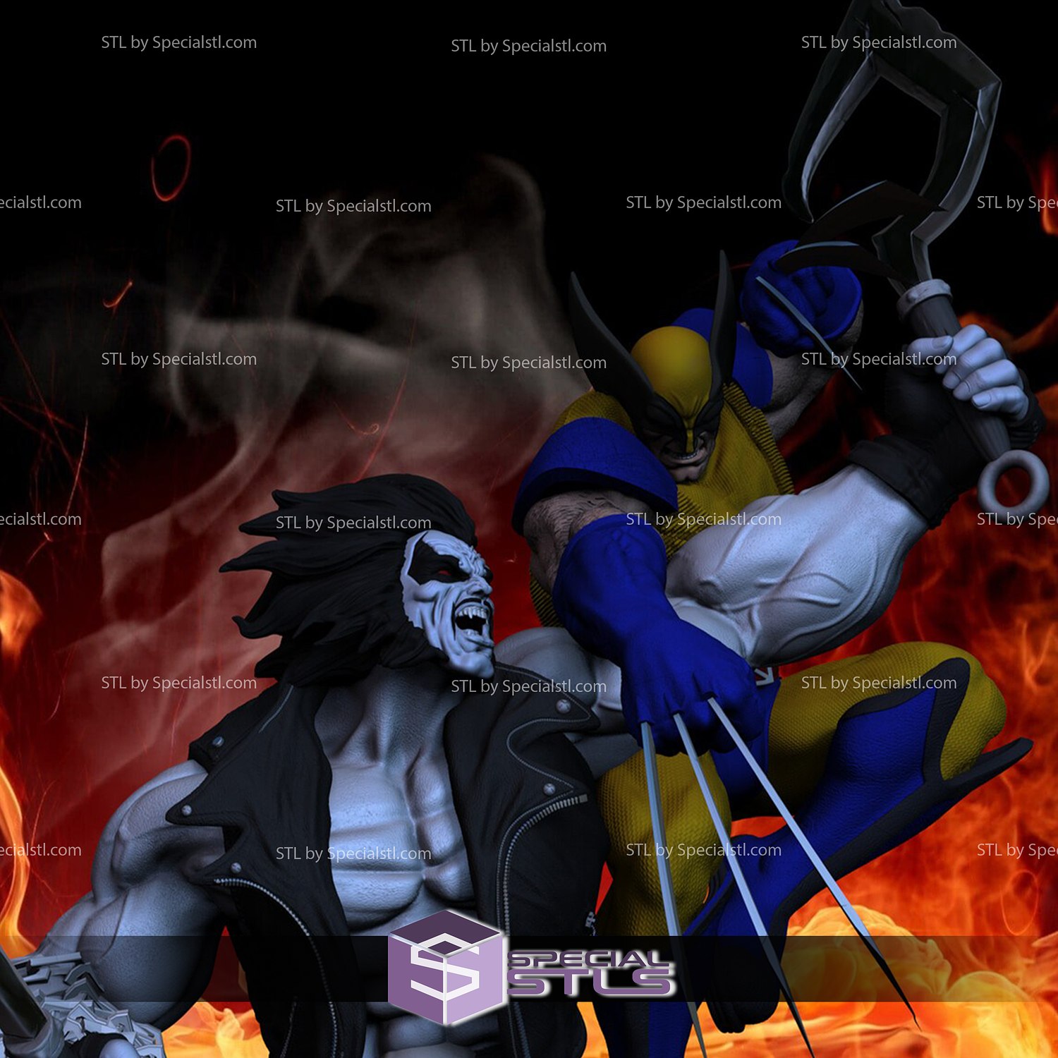 Wolverine vs Lobo Diorama