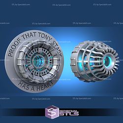 Tony Stark Heart Iron Man Arc Reactor STL Files