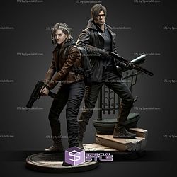 Diorama Leon Kennedy and Grace Ashcroft Bundle STL Files