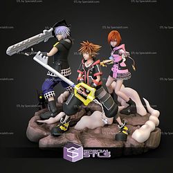Sora Riku and Kairi Bundle Kingdom Hearts STL Files