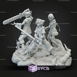 Sora Riku and Kairi Bundle Kingdom Hearts STL Files