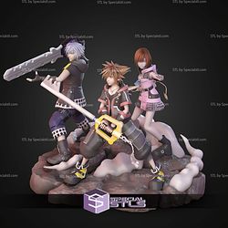 Sora Riku and Kairi Bundle Kingdom Hearts STL Files