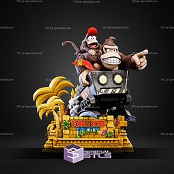 Donkey Kong Donkey and Diddy Diorama Bundle STL Files