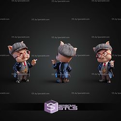 Basic STL Files Porky Pig Peaky Blinders Multipart