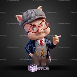 Basic STL Files Porky Pig Peaky Blinders Multipart