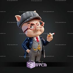 Basic STL Files Porky Pig Peaky Blinders Multipart