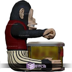 Basic STL Pop Corn Pochoclera Monkey