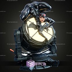 Catwoman On Bat Lamp STL Files