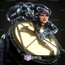 Catwoman On Bat Lamp STL Files