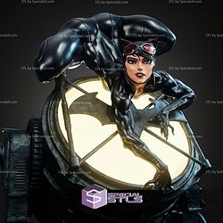 Catwoman On Bat Lamp STL Files